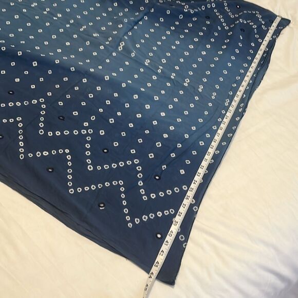 Vintage Newport News Chic Blue Wrap Coverup Scarf with Eyelet Design 44x88” EVC - Picture 5 of 5